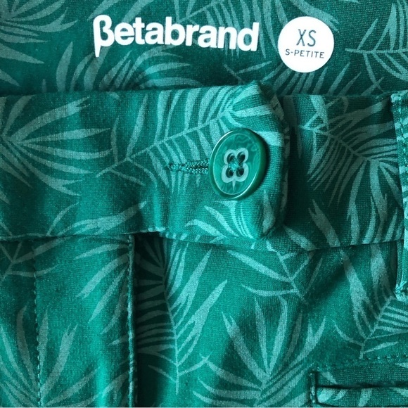 Betabrand Cabana Leaf Print Yoga Dress Pant Crops XSP - Picture 8 of 15